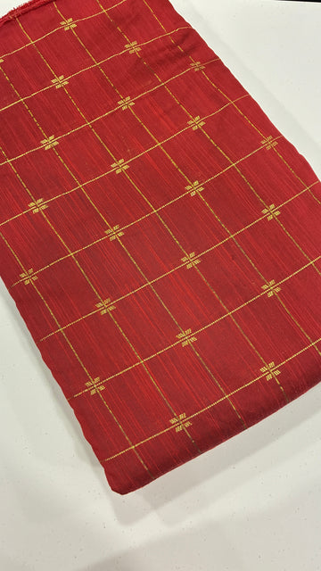 DUPION SILK - CHECKS BUTA