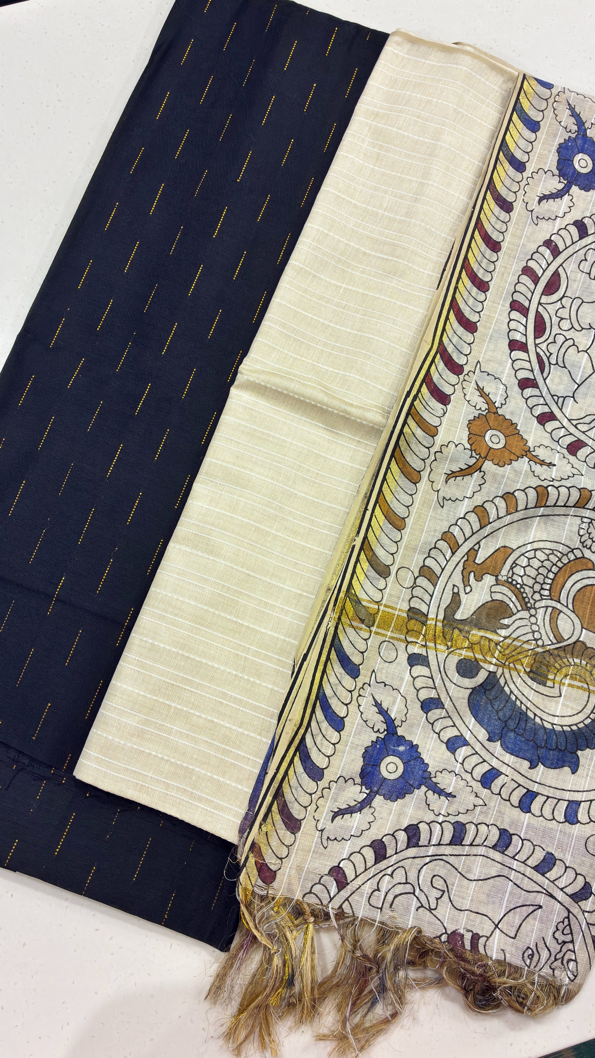 KALAMKARI DUP - BLACK