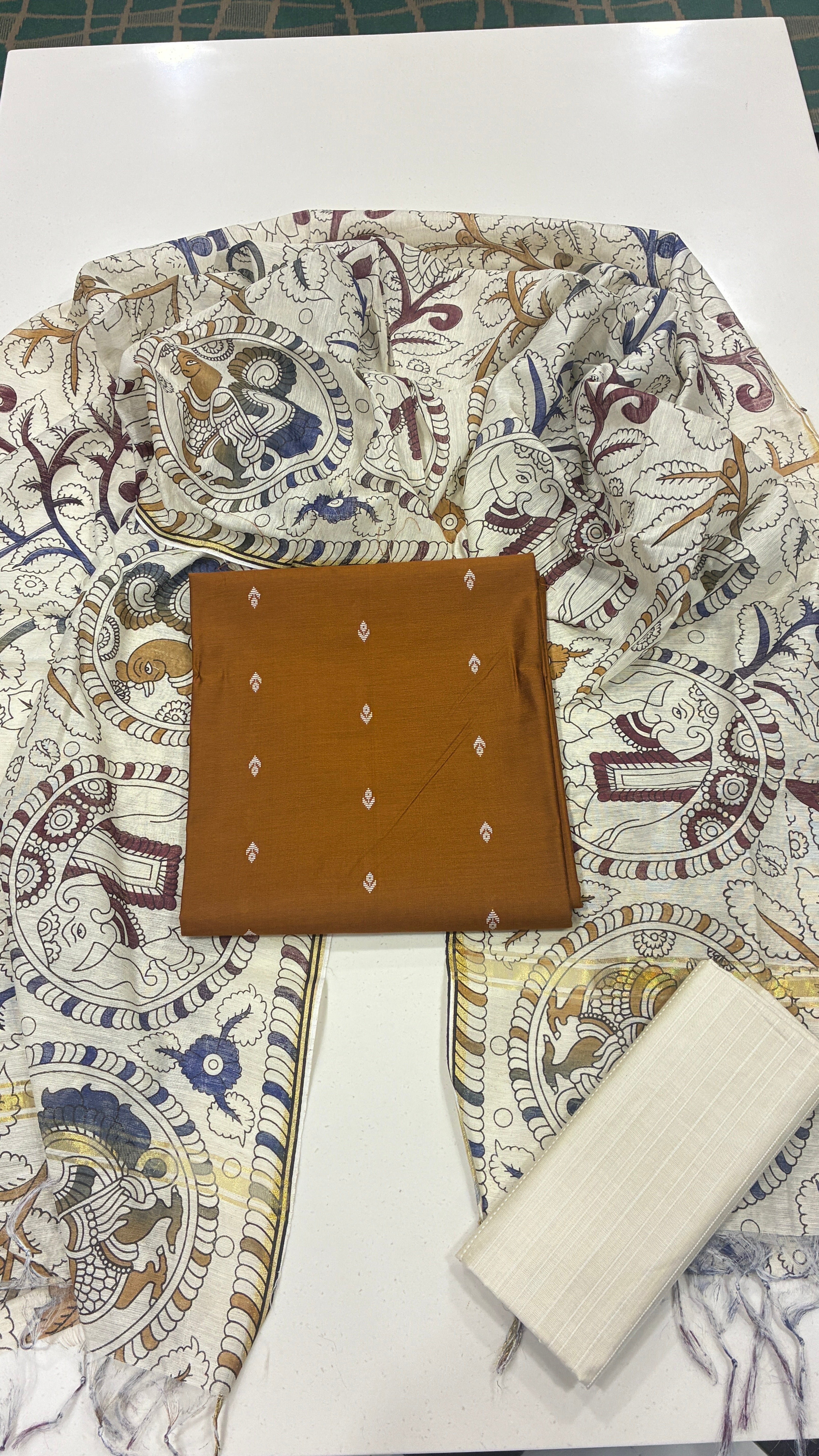 KALAMKARI BUTA - MUSTARD
