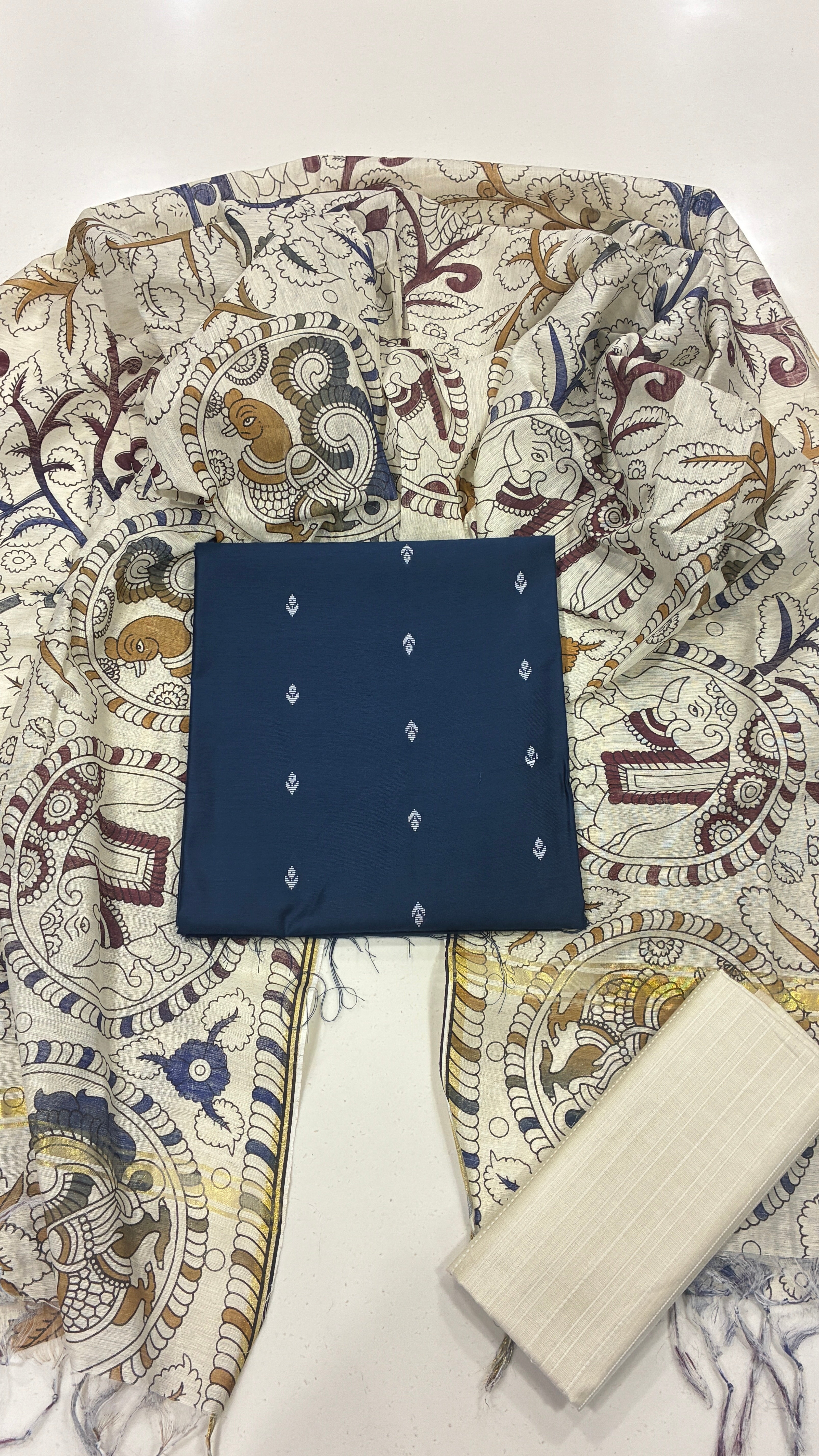 KALAMKARI BUTA - BLUE