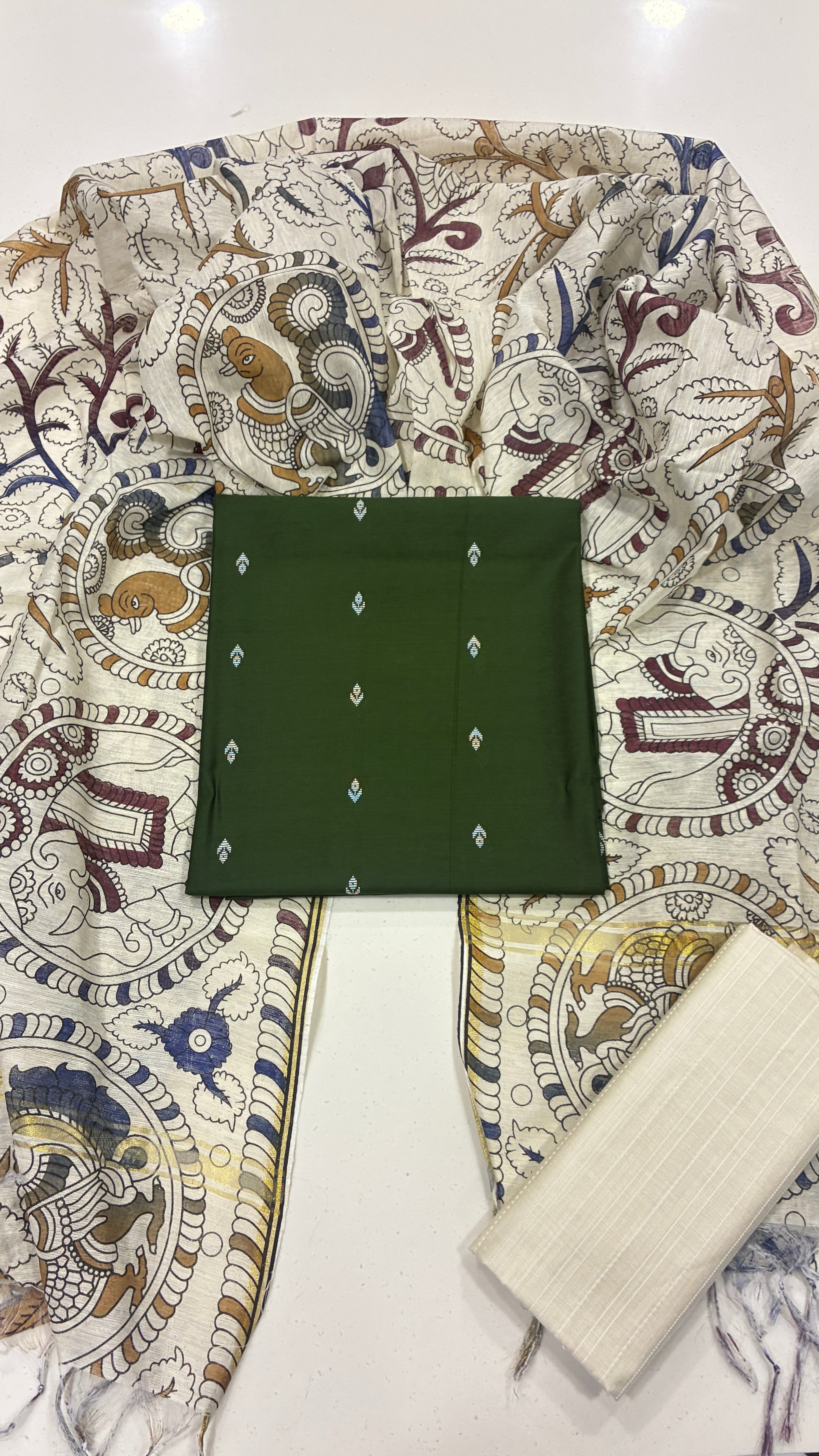 KALAMKARI BUTA - GREEN