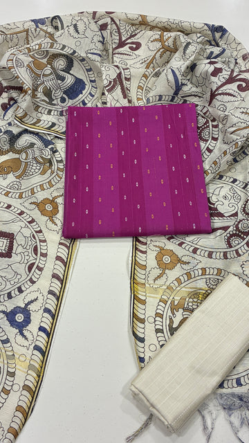 KALAMKARI STRIPE - R.PINK