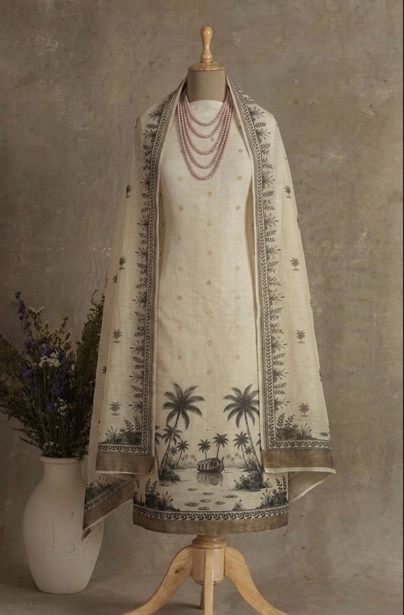 ONAM SPECIAL - BANARASI SILK TOP DUPATTA SETS